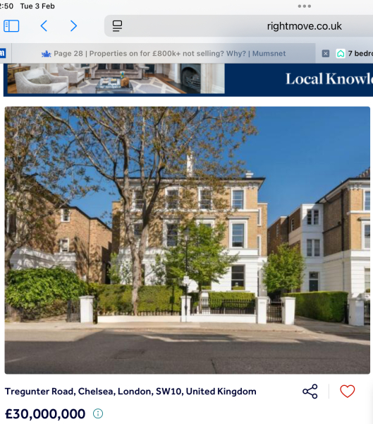 Properties on for £800k+ not selling? Why?