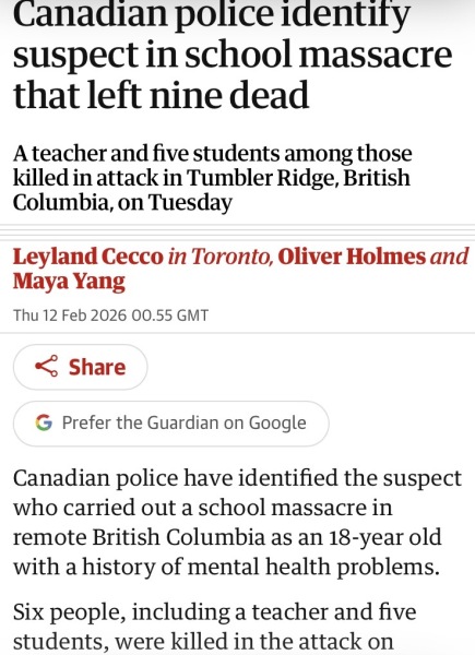 Mass Shooting in Tumbler Ridge Canada