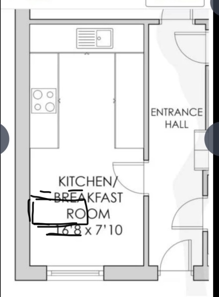 Small kitchen - corner benches and table sets