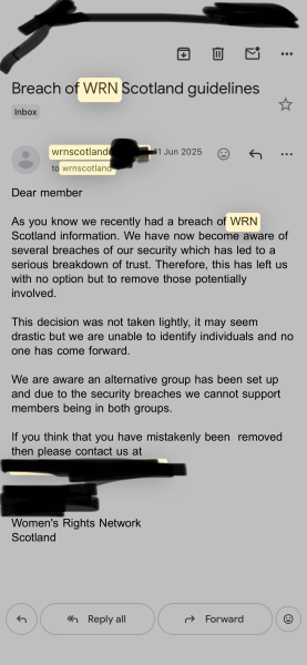 Women’s Rights Network imploding