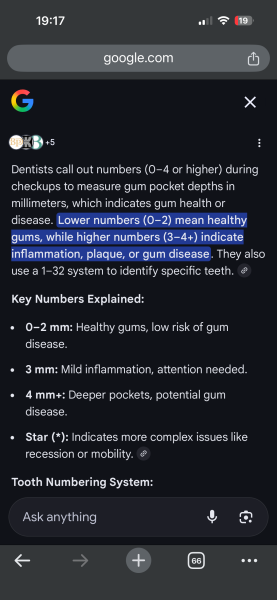 Grades 1 and 2 mobility in teeth