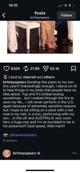 Britney spears latest insta videos