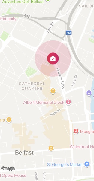 Which of these locations is better for exploring Belfast on foot?