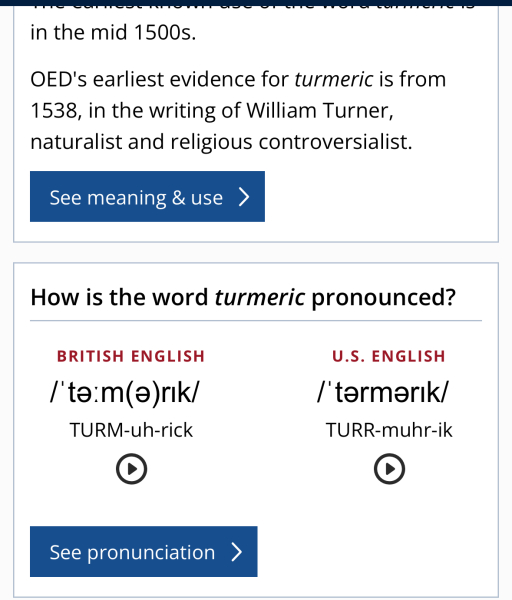Why do people pronounce turmeric as tewmeric?