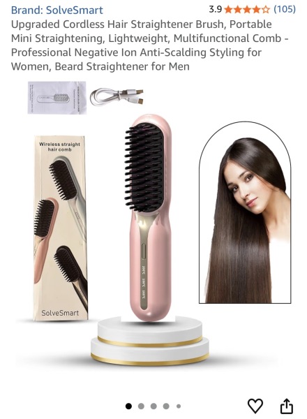 Mini cordless heated hairbrush