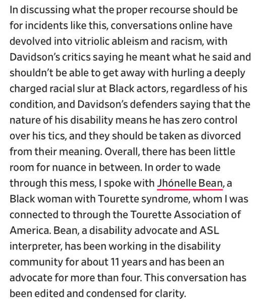 Tourette Syndrome - a little education.