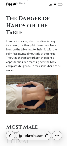 Inappropriate deep tissue massage