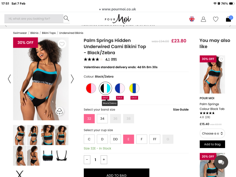 Sports bra type bikini for large cup small underbust?