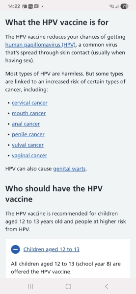 HPV vaccination for boys? Missed?