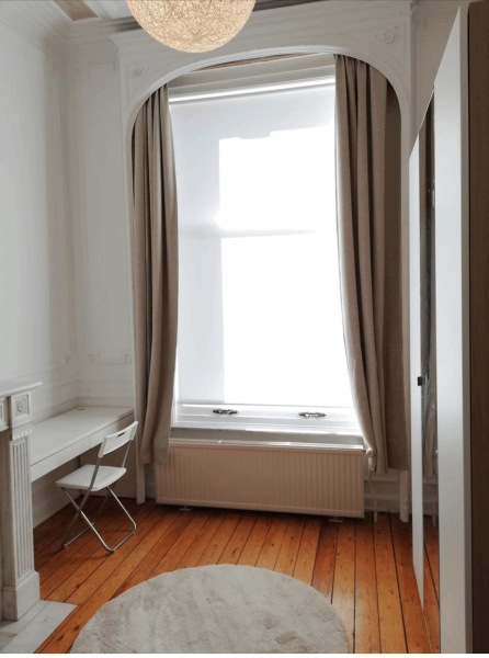 what blinds with cafe curtains for a very large window?