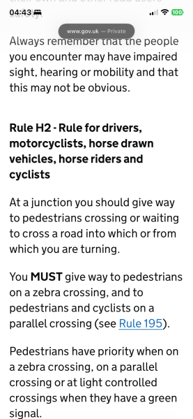 To remind people about Highway Code rule H2?
