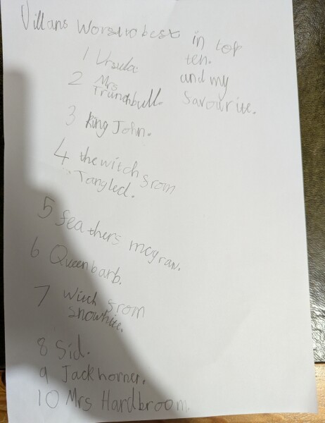 Year two writing examples