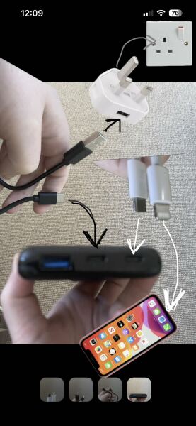To ask for help charging a power bank? So confused.
