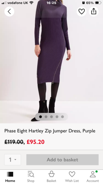 I need a long sleeved woollen purple bodycon dress