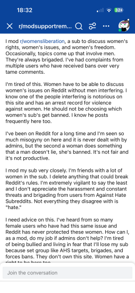 Yet more Reddit censorship (women’s lib sub banned)
