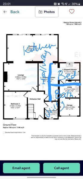 Block up hall access to kitchen or not?