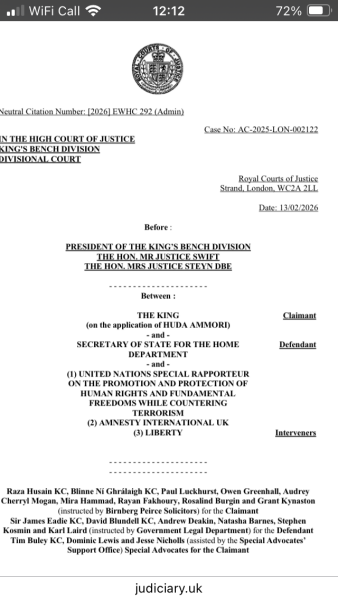 UK ban on Palestine Action unlawful, high court judges rule