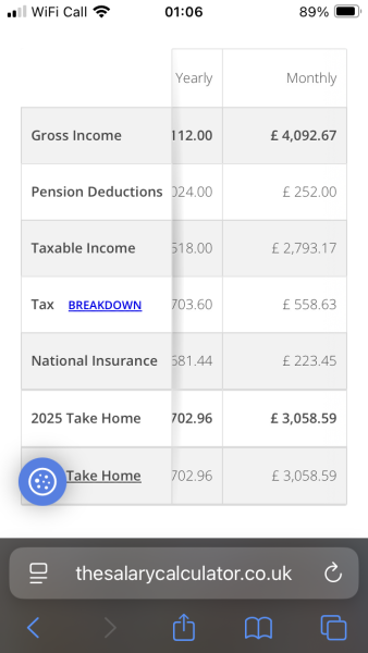 Can you help me work out take home pay please