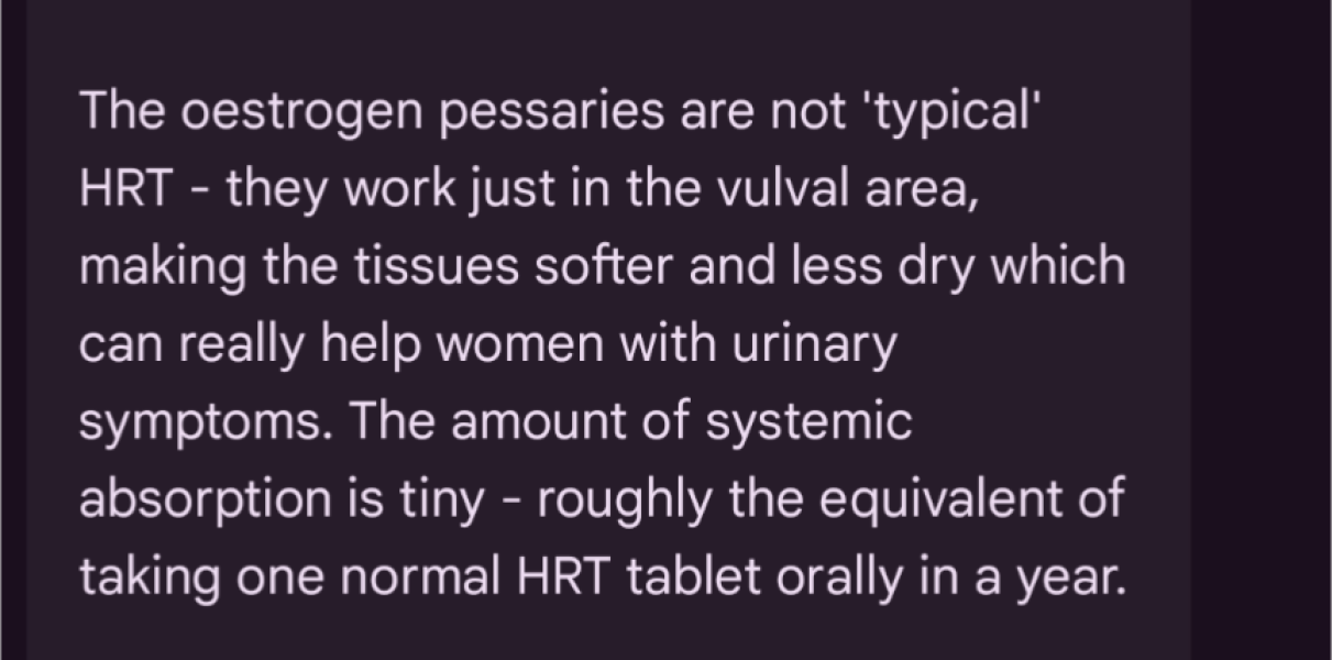 Asked GP for oestrogen cream, given prescription for HRT without discussion