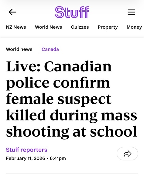 An email sent to a news outlet in NZ re: Canadian Shooter