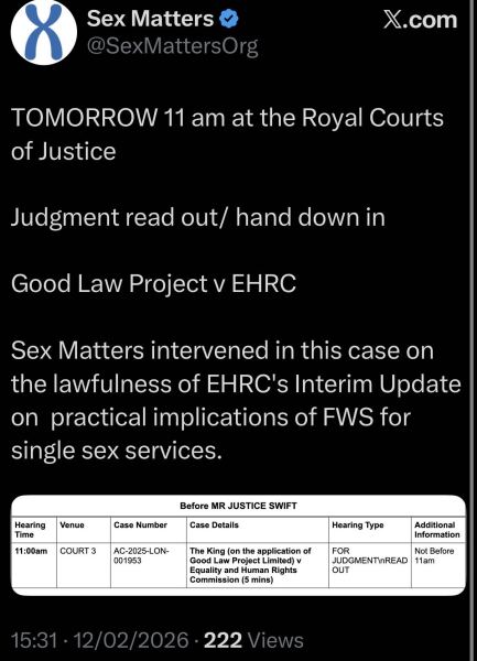 Bridget Phillipson now says EHRC single-sex guidance will NOT apply to workplaces