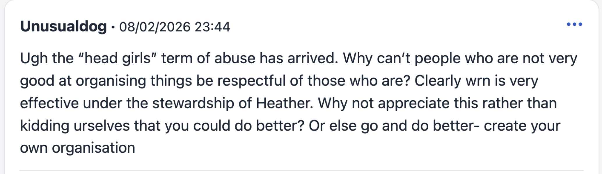 Women’s Rights Network imploding