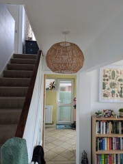 Is this lampshade too big for this hallway?