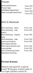 How much are clothes alterations?