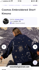 Astrological symbols long jacket seen in Liverpool