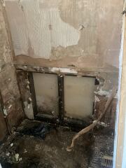 Leak from bathroom ceiling collapsed