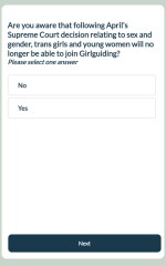 Latest Girlguiding email this evening