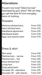 How much are clothes alterations?