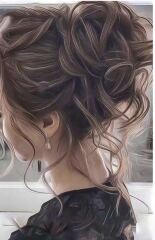 Recommend an up do for curly hair with side parting please