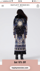 Astrological symbols long jacket seen in Liverpool