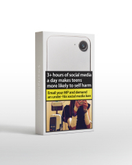 Ad campaign re banning social media for U16s - If it was a cigarette we'd have banned it by now!
