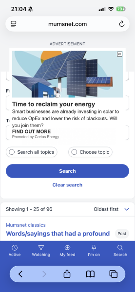 Pop up ad covering thread