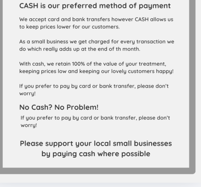 AIBU to put up a sign encouraging customers to pay in cash?