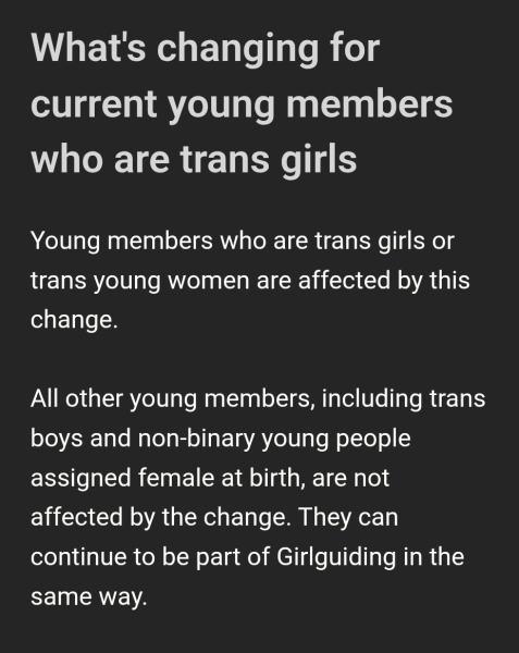 Latest Girlguiding email this evening