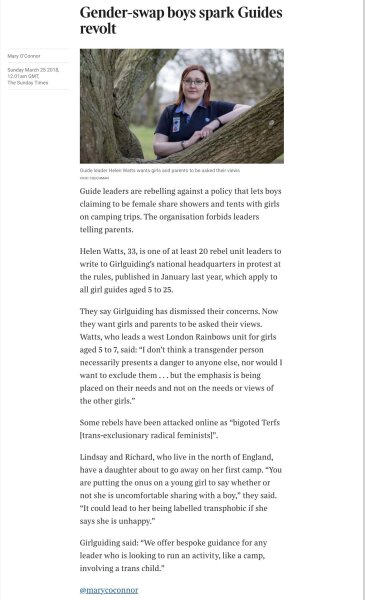 Latest Girlguiding email this evening