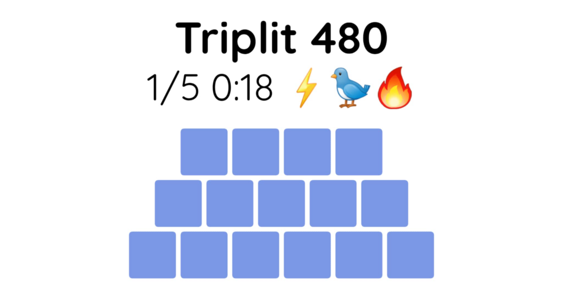 Yet another new word game - let me introduce you to Triplit!