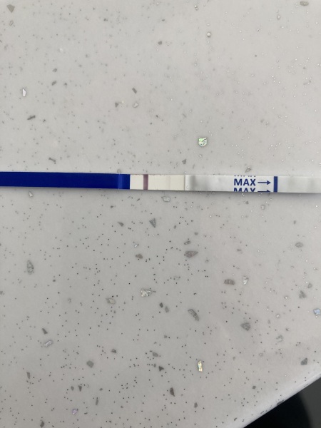 Faint positive at 8 to 9 DPO, line appears within 5 minutes