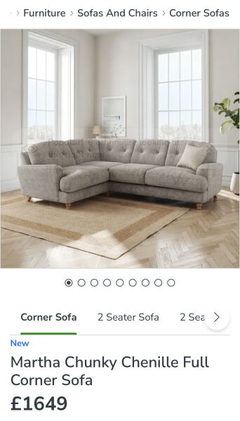 Dunelm Martha corner sofa
