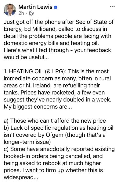 Boiler juice cancelled my oil order!