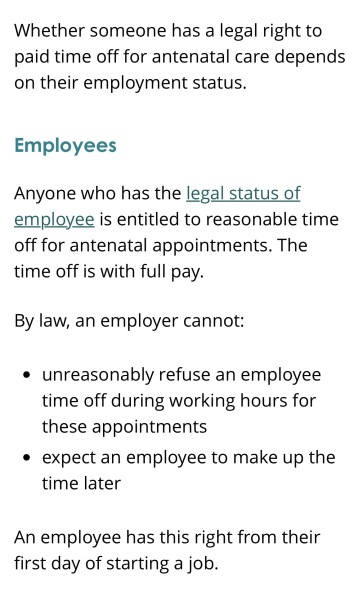 Pregnant-Time off in work time?