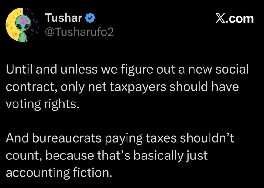 AIBU to think if you're a net negative in tax you shouldn't be able to vote?