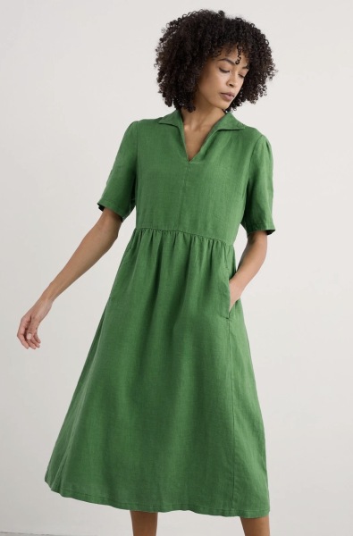 Knee length summer dresses with waist tie or elastic. Not clingy!