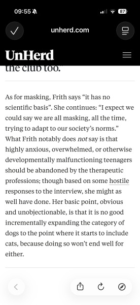 Uta Frith, women, autism, and what Dr Stock, Helen Lewis etc think...