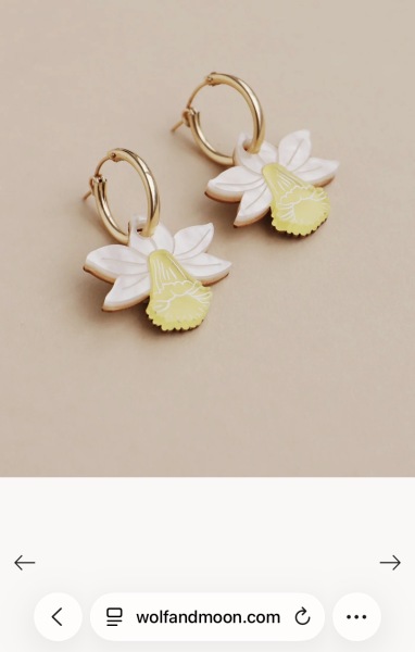 Handmade daffodil earrings