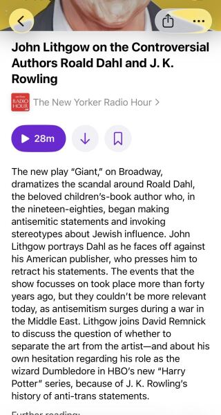 John Lithgow on JK Rowling