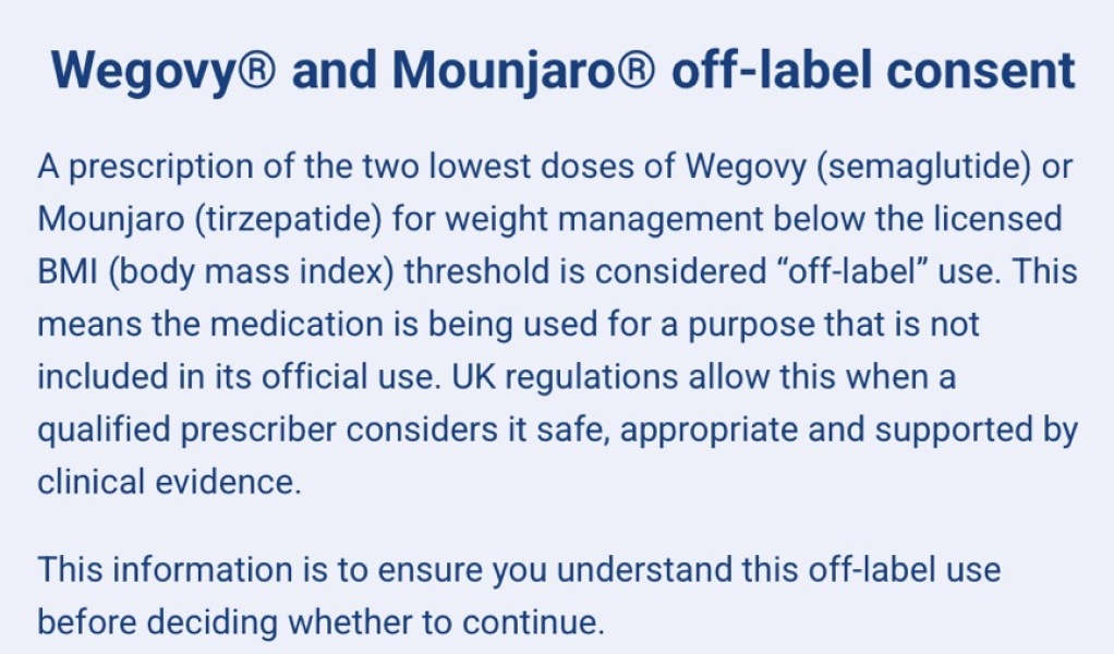 BMI under 27 - Off Label/less to lose